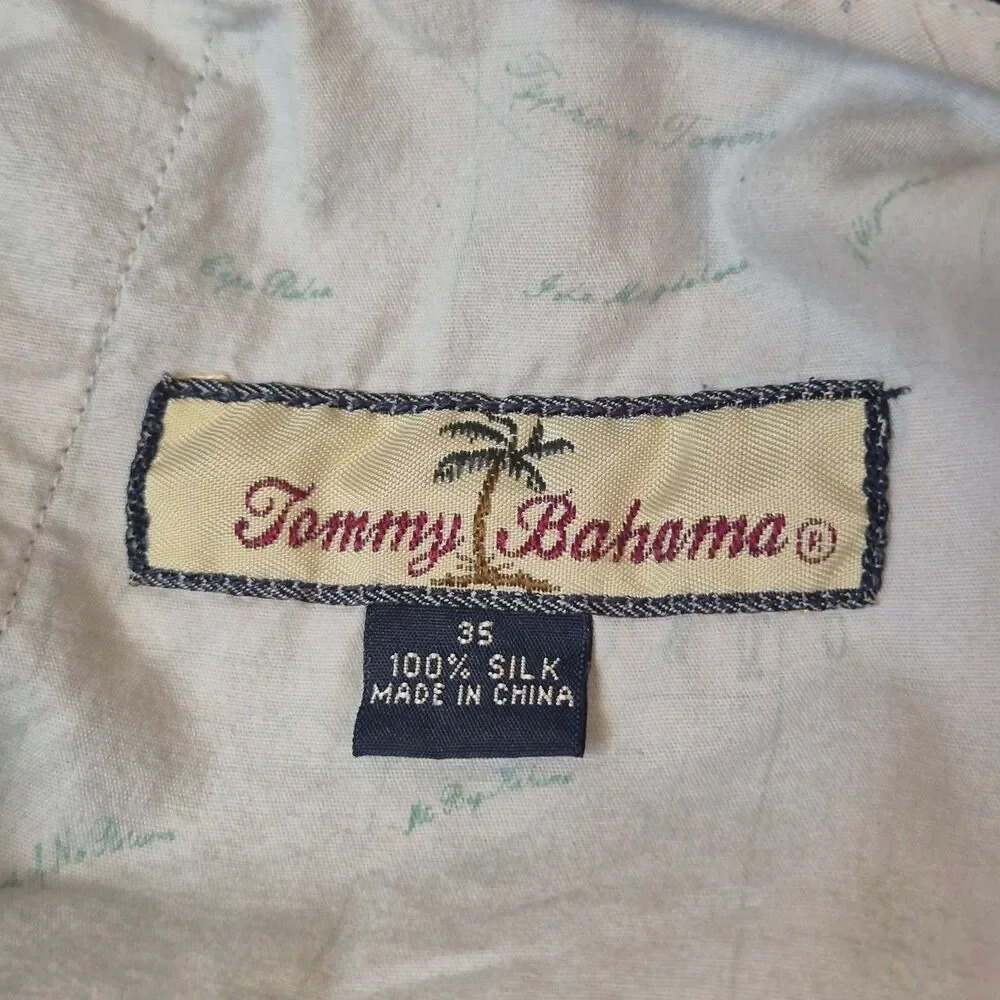 Tommy Bahama Men's 35 100% Silk Black Dress Pants Trousers Luxury